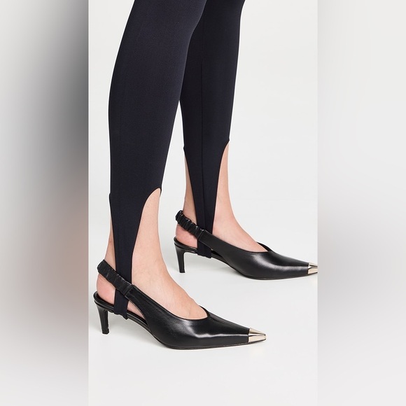 ANINE BING Nina Heels Metal Toe Cap Black Size 41/10.5 11 US - Picture 7 of 12